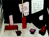 Illustration zu dem Theaterstück Mit Kerzenruß auf Zuckerpapier von Gisela Zies, Berlin